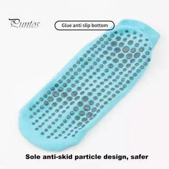 1 пара носков унисекс для пола, противоскользящие, силиконовая подошва, средняя часть, без запаха, утолщенные, теплые, однотонные, высокая эластичность, впитывающие пот, не садятся, спортивные фиолетовый