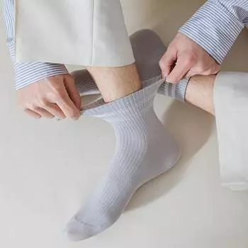 1 пара носков унисекс средней длины, без запаха, в полоску, однотонные, высокая эластичность, противоскользящие, дышащие, мягкие, впитывающие пот, противоусадочные, спортивные хлопковые носки белый