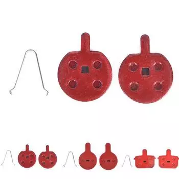 1 пара новейших аксессуаров для велосипеда, универсальные велосипедные колодки для горного велосипеда из меди и волокна, металлические дисковые тормозные колодки 26 красный