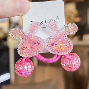 1 пара Новые милые бантики с бусинами-взрывами, принцессные головные уборы, детские эластичные резинки для волос, детские резинки для волос, аксессуары для волос для девочек