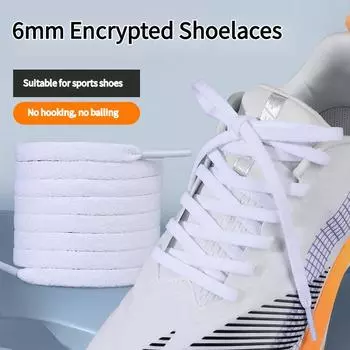1 пара новых плоских шнурков для кроссовок, микроэластичные шнурки для обуви шириной 6 мм, белые, черные шнурки 90/120/140/160 см, аксессуары для обуви 90cm чёрный