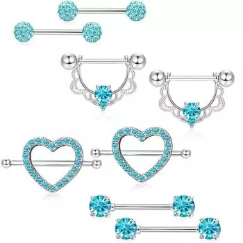 1 пара новых прозрачных циркониевых колец для сосков в виде сердца, украшения для тела, пирсинг для сосков, кольцо со штангой, пирсинг сосков Mamilo, сексуальные женские