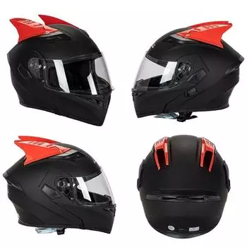 1 пара новых украшений для мотоциклетного шлема, стильные рога, принадлежности для украшения шлема чёрный