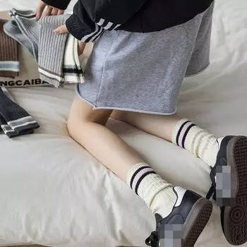 1 пара новых женских носков, осенние и зимние, хлопковые, трикотажные, эластичные, длинные, японские, модные, полосатые, в стиле Харадзюку, ретро, уличная одежда, носки One size