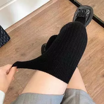 1 пара новых женских зимних теплых утолщенных термочулок, повседневные гольфы чёрный