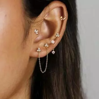 1 пара, новый дизайн, серьги-гвоздики с кристаллами циркония, серьги-гвоздики для женщин, треугольные серьги в стиле панк из нержавеющей стали, ювелирные изделия для пирсинга