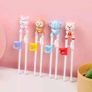 1 пара обучающих палочек для детского обучения, палочки для еды с мультяшными животными, палочки для еды для начинающих, посуда, детский помощник для обучения еде, детские инструменты синий