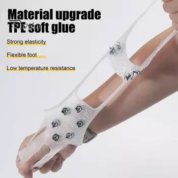 1 пара обуви Кошки с 10 зубьями из нержавеющей стали Нескользящие чехлы для обуви Шипы Сцепление со снегом Ледоходные зимние ботинки для ходьбы на открытом воздухе Скалолазание Пеший туризм S