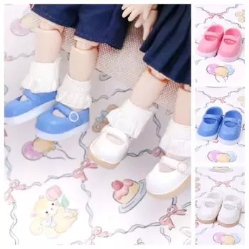 1 пара обуви ручной работы для кукол Ob11 из ПВХ, кожаная обувь для кукол Bjd, обувь для кукол Мэри Джейн, средняя кукла Blyth синий