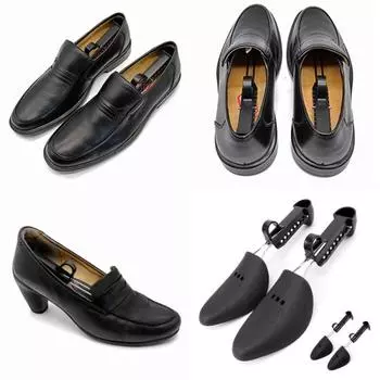 1 пара обувных колодок, регулируемая длина, много отверстий, сверхлегкие, матово-черные, универсальные, антидеформационные Mens