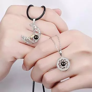 1 пара одинаковых ожерелий, магнитное ожерелье «Солнце и Луна», креативное ожерелье «для него и для нее» 2