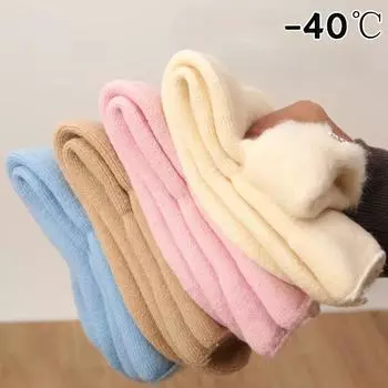 1 пара однотонных пушистых модных носков для девочек и мальчиков, зимние осенние теплые носки для теленка, утолщенные ветрозащитные детские носки средней длины S коричневый