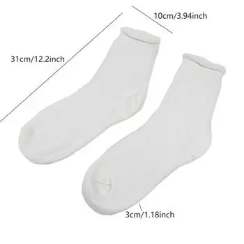 1 пара однотонных толстых носков, зимние теплые послеродовые носки, женские носки, устойчивые к холоду One Size белый