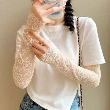 1 пара однотонных варежек без пальцев с защитой от ультрафиолета, тонкие рукава, мягкие дышащие многофункциональные солнцезащитные перчатки серый