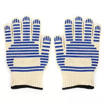 1 пара огнестойких термостойких перчаток для микроволновой печи с огнезащитным покрытием белый