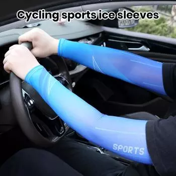 1 пара охлаждающих нарукавников, супер мягкие дышащие, впитывающие влагу, защита от солнца, спортивные нарукавники для занятий спортом на открытом воздухе для мужчин и женщин синий