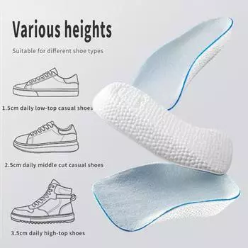 1 пара ортопедических стельок из губки, высокая стелька, увеличивающая высоту арочной поддержки, вставки для обуви для женщин и мужчин 2.5cm