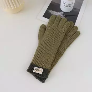 1 пара осенне-зимних однотонных удлиненных перчаток, женские теплые перчатки на ощупь, мягкие липкие перчатки с разделенными пальцами для велоспорта, теплые студенческие перчатки