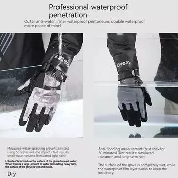 1 пара осенних и зимних перчаток для езды на мотоцикле, защитная оболочка от падения, водонепроницаемые и удобные перчатки для холода, цветные M серый