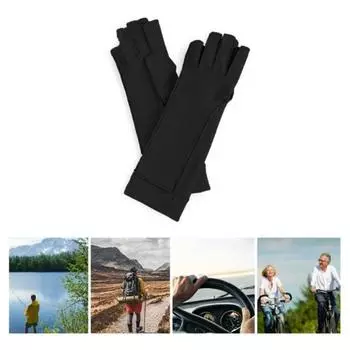 1 пара открытых пальцев, баланс давления, противоскользящие перчатки для кормления, облегчение боли, лечение артрита, компрессионные перчатки для ухода за руками M жёлтый