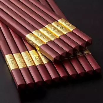 1 пара палочек для еды, бытовые палочки из красного сплава для еды, палочки для еды для свадьбы, банкета, вечеринки, китайские корейские палочки для еды, посуда A