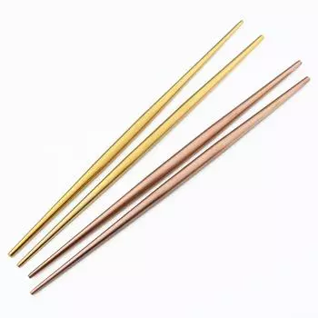 1 пара палочек для еды из нержавеющей стали 304, многоразовые серебряные палочки для еды, противоожоговая посуда, Золотая металлическая посуда, палочки для еды для суши серебряный