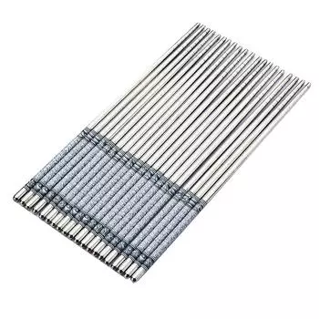 1 пара палочек для еды из нержавеющей стали, синие, белые, фарфоровые, противоскользящие, многоразовые, легкие, металлические