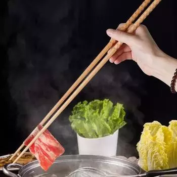 1 пара палочек для еды, термостойкие пищевые нескользящие расширенные деревянные палочки для сбора еды, бытовые палочки для жарки и кулинарии L