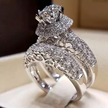 1 пара парных кубических колец, блестящие ювелирные изделия, гальванические кольца с цирконием, изысканные кольца для US 10 серебряный