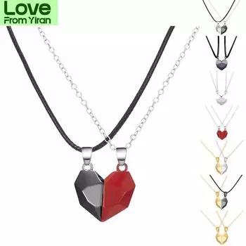 1 пара парных ожерелий, парное ожерелье, 2 души, 1 ожерелье в форме сердца, цепочка на шею, парное ожерелье с камнем желаний, легкие подарки