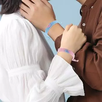 1 пара парных ручных веревок с кисточками, милые регулируемые цвета, подходящие друг другу, в виде сердца, романтическая любовь 3