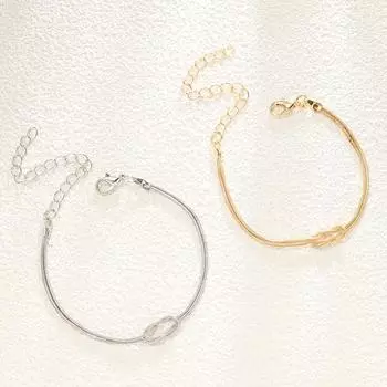 1 пара парных узлов змеиная цепочка браслет ручной работы узел золото серебряный цвет День святого Валентина ювелирные изделия подарки