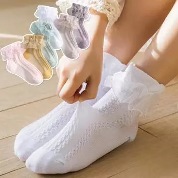 1 пара/партия, носки для девочек с оборками, детские носки-пачки с кружевом и оборками для девочек, хлопковые детские носки для танцев с принцессой и цветами, однотонные носки до щиколотки S белый