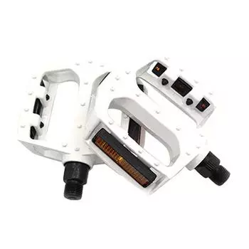 1 пара педалей для велосипеда из алюминиевого сплава, противоскользящие, со светоотражающими полосами, велозапчасти белый
