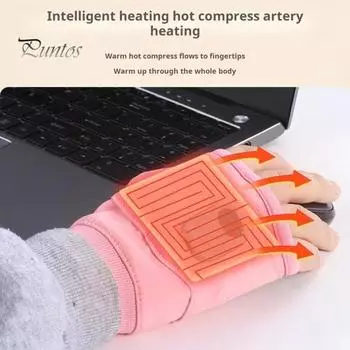 1 пара перчаток без пальцев с подогревом, быстро нагревающиеся, сохраняющие тепло, однотонные, регулируемые, перезаряжаемые, электрические перчатки для верховой езды розовый