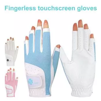 1 пара перчаток для гольфа Противоскользящие силиконовые поглощающие пот дышащие сенсорные экраны Мужчины Женщины Левая правая рука Спортивные перчатки на открытом воздухе Аксессуары для гольфа M синий