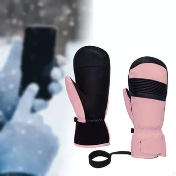 1 пара перчаток для катания на лыжах для взрослых, портативные варежки для занятий на снегу Total Length 25.5cm