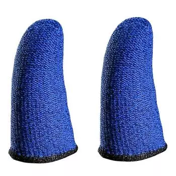 1 пара перчаток для мобильных игр с защитой от пота и защитой пальцев для сенсорных экранов синий