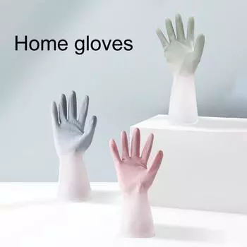 1 пара перчаток для мытья посуды с длинным рукавом для защиты рук, водонепроницаемые ПВХ кухонные перчатки для мытья посуды для ежедневного использования M синий