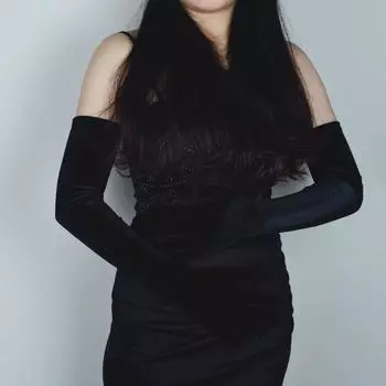 1 пара перчаток для невесты, золотые бархатные нескользящие перчатки с пятью пальцами в стиле ретро, однотонные, для танцев, бальных, банкетных, коктейльных, вечеринок, бальных, для женщин S