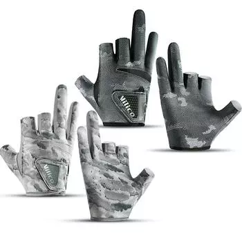 1 пара перчаток для рыбалки для мужчин, летние рыболовные дорожные, солнцезащитные и противоскользящие, шелковые, дышащие, тонкие перчатки с тремя пальцами M