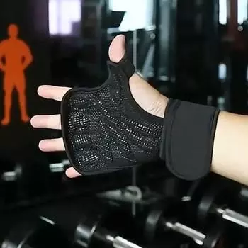 1 пара перчаток для тяжелой атлетики, регулируемая повязка на запястье, защита на половину пальца, полная защита ладони, противоскользящая защита для тренировок в тренажерном зале, езда на велосипеде, защита рук L