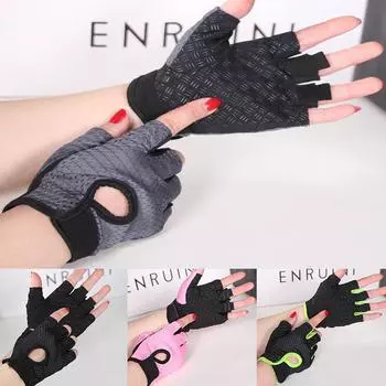 1 пара перчаток для тяжелой атлетики с половиной пальца для фитнеса и велоспорта L зелёный