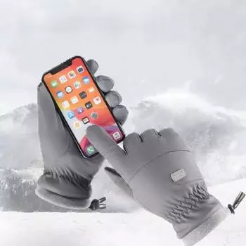 1 пара перчаток для верховой езды, нескользящие, сохраняющие тепло, мягкие, простые, для холодной зимы, мужские спортивные перчатки для мотоцикла, велосипеда One Size серый