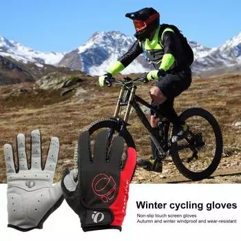 1 пара перчаток для верховой езды, ветрозащитные противоскользящие перчатки с сенсорным экраном и указательным пальцем из суперволокна, зимние велосипедные перчатки M серый