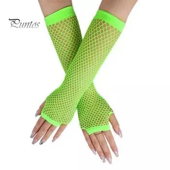 1 пара перчаток для выступлений, сетчатые, тонкие, высокоэластичные, без пальцев, тонкие, прозрачные, для косплея, клуба, вечеринок, фестивалей королевский синий