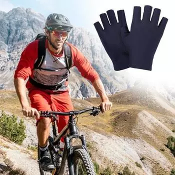 1 пара перчаток из ледяного шелка, супер мягкие, высокоэластичные, нескользящие солнцезащитные перчатки для сенсорного экрана, дышащие летние уличные перчатки Men B