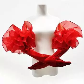 1 пара перчаток на осень и зиму 55 см для свадебного платья для свадеб и вечеринок вино красного