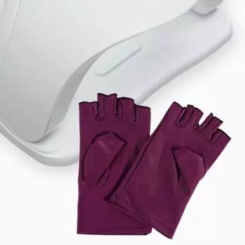 1 пара перчаток против загара, неэластичные, дышащие, для ногтей, без пальцев, спандекс, для вождения, для защиты от ультрафиолета белый