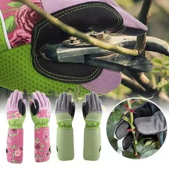 1 пара перчаток с цветочным принтом для женщин, нескользящие, устойчивые к порезам и ударам, садовые перчатки для бытовых нужд